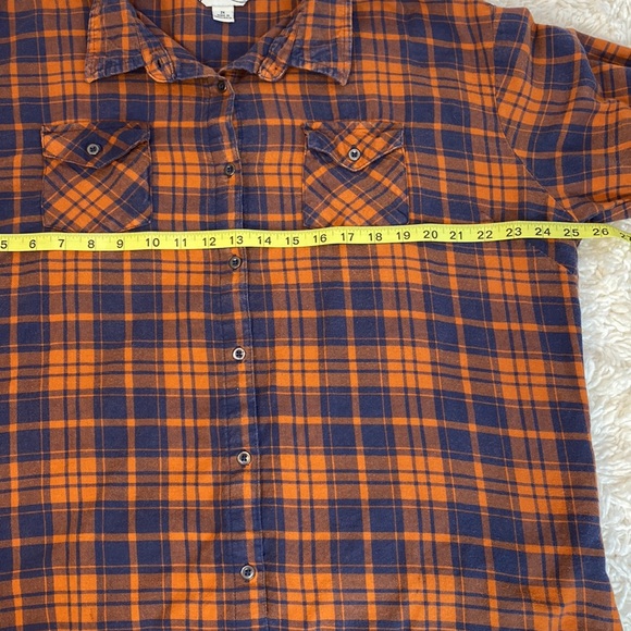 Canyon Guide Outfitters, Orange & Navy Blue Long Sleeve Flannel, Women's XXL - Picture 7 of 9